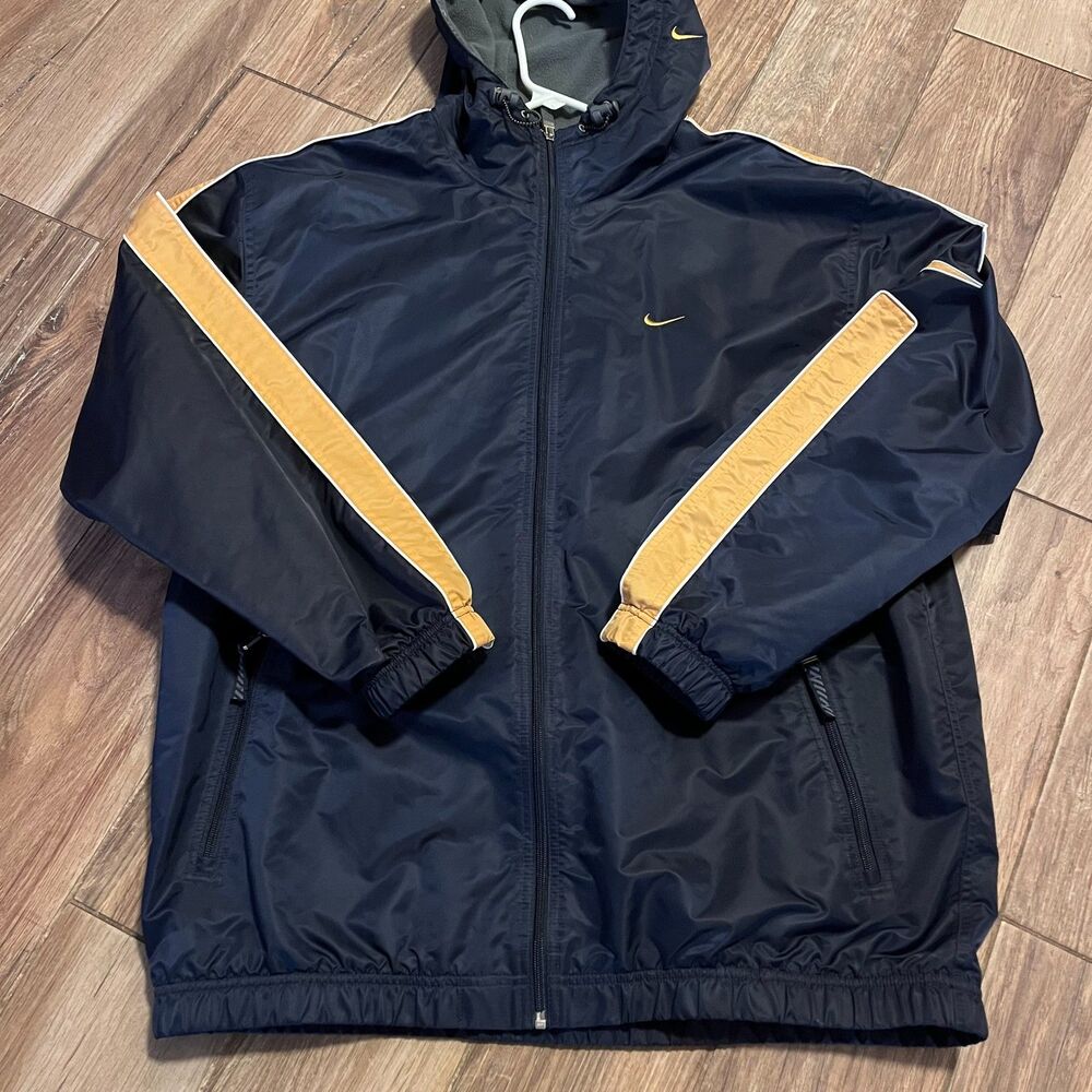 Nike Vintage Rain/Windbreaker Hooded Fleece Lined Jacket Size Large
